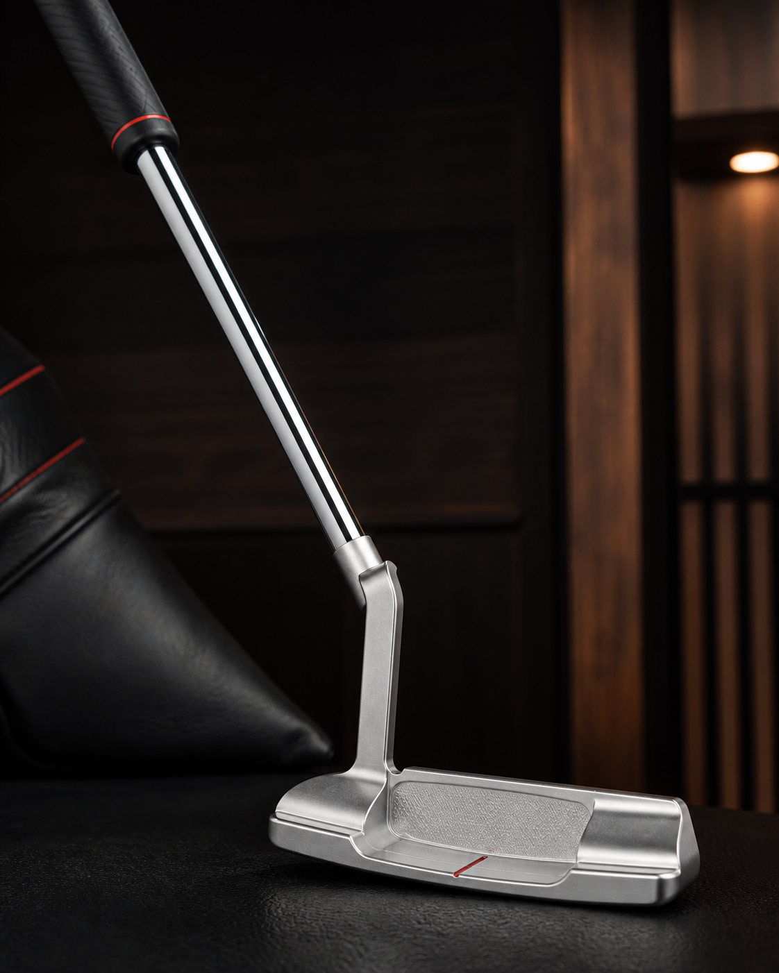 Premium golf putter on a dark background